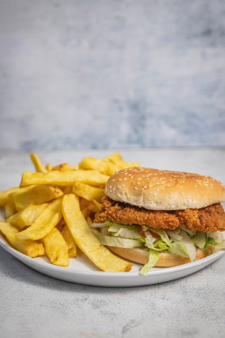 Rooster Chicken Fillet Burger Chips