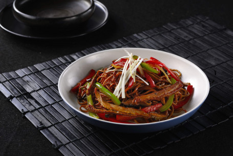 84. Wok Fried Noodles With Shredded Roast Duck And Shitake Mushroom In Soya Sauce