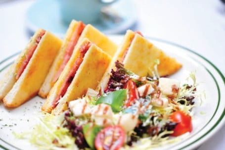 Set Grilled Ham Cheese Sandwich Kǎo Huǒ Tuǐ Zhī Shì Sān Wén Zhì
