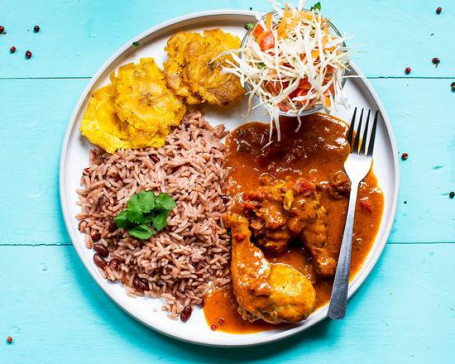 Rice And Beans Con Pollo Caribeño