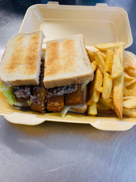 Fish Finger Sandwich, Tartare, Lettuce, French Fries