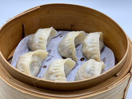 012 Steamed Vegetarian Dumplings (6 Pcs) Sù Cài Jiǎo 6Zhǐ