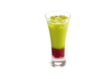 Mǒ Chá Hóng Dòu Bīng Iced Matcha With Red Bean