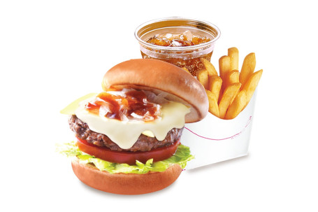 Double Cheese Wagyu Burger Set Drink