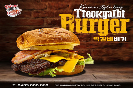 Tteokgalbi Burger(Korean Style Beef Patty)