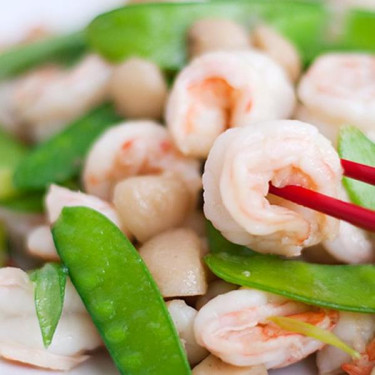 Camarones Con Verduras Chinas