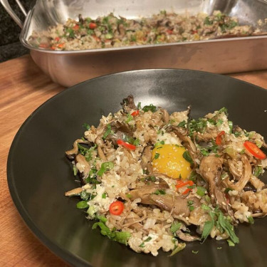 Arroz Frito Con Pescado Salado