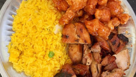 Combo#7. Veg Fried Rice& Bourbon Chicken General Tso’s Chicken