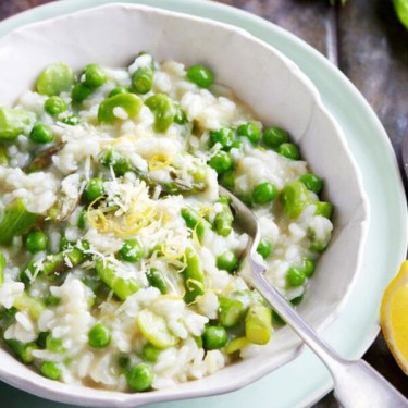 Risotto De Habas Anchas Y Espárragos