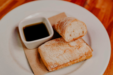 Ciabatta Bread With Extra Virgin Olive Oil Balsamic Vinegar