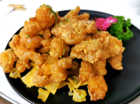 Cripsy Fried Crocodile Meat With Egg Yolk