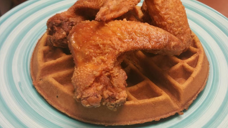 Belgian Sweet Potato Waffles with 3 Whole Amish Chicken Wings