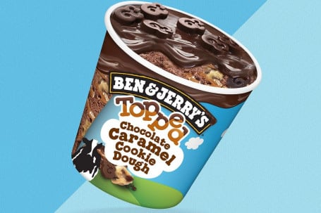 Ben Jerry 8217;S Topped Chocolate Caramel Cookie Dough Ice Cream 438Ml