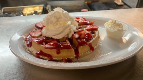 Strawberries Cream Belgian Waffle