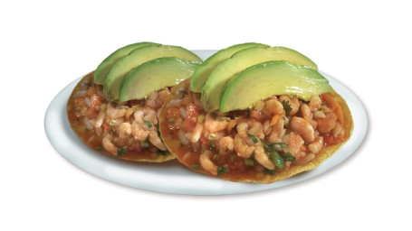 Two Tostadas De Camarón Shrimp