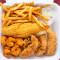 Special Seven: 3 Chicken Strips, 1 Pc Catfish, 10 Shrimp with Fries Drink