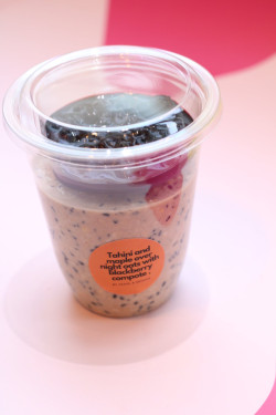 Tahini Overnight Oats With Blackberry Compote