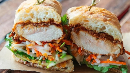 Crispy Chicken Breast Banh Mi Sandwich