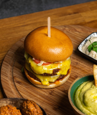 Vegan Double Deluxe Cheeseburger